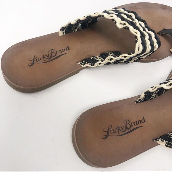 Lucky Brand | Baheeti Sandals in Black & Cream 6 - Picture 6 of 9